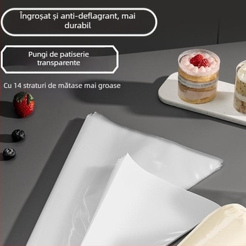 Saci de decorare de unică folosință din PE, triunghiulare, îngroșate, pentru glazură de torturi și cremă de biscuiți