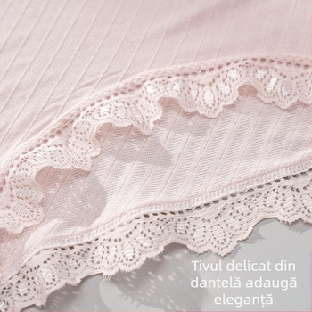 Lenjerie intimă feminină, mărime plus, talie medie, bordură din dantelă, control abdominal, moale și respirabilă, slipuri, stil nou