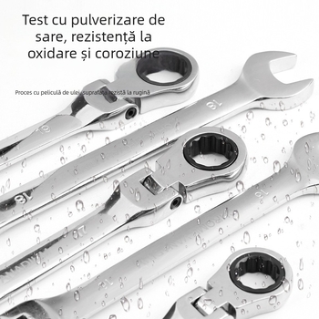 Cheie cu clichet cu cap rotativ, bidirecțională, unealtă manuală dublu scop pentru reparații auto