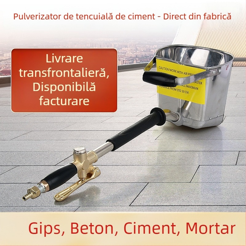 Pistol de pulverizat mortar ciment pentru pereți interiori și exteriori, unealtă pneumatică, mașină automată de pulverizare a mortarului