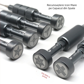 S2 șurubelniță de precizie pentru reparații ale telefoanel Apple și Android, biți magnetici: Phillips, Tri-wing, Torx, Hex