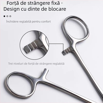 Clește hemostatic din oțel inoxidabil, cu vârfuri drepte și curbate, extractor de cârlige, clește pentru animale de companie și clește de pescuit