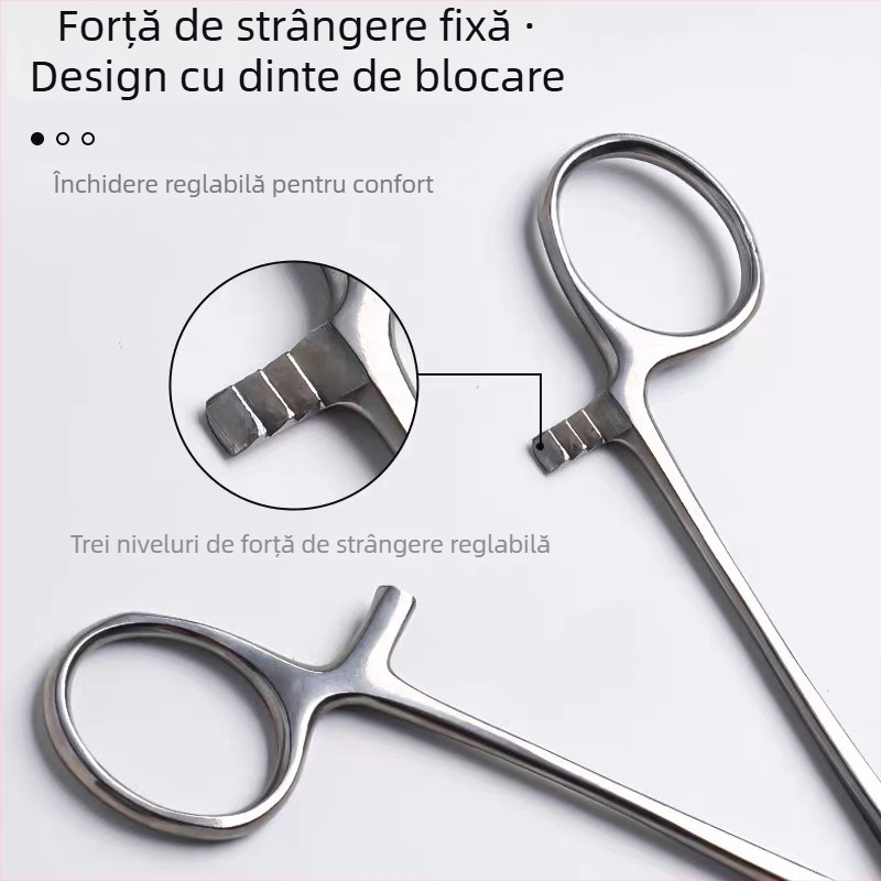 Clește hemostatic din oțel inoxidabil, cu vârfuri drepte și curbate, extractor de cârlige, clește pentru animale de companie și clește de pescuit