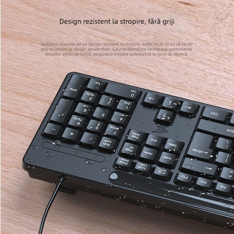 Set tastatură și mouse cablat KM100 USB pentru desktop și laptop