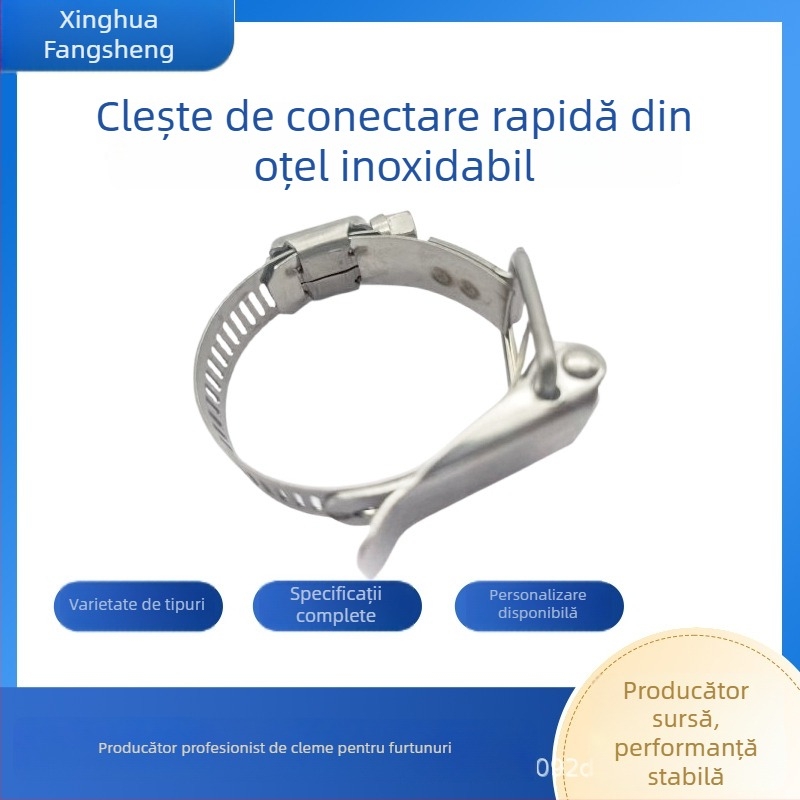 Cleme rapide din oțel inoxidabil îngroșat pentru conducte, fitinguri, accesorii de fixare impermeabile antisismice antivibrații