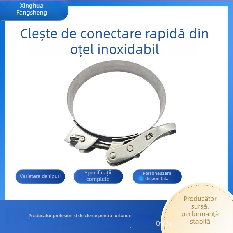 Cleme rapide din oțel inoxidabil îngroșat pentru conducte, fitinguri, accesorii de fixare impermeabile antisismice antivibrații