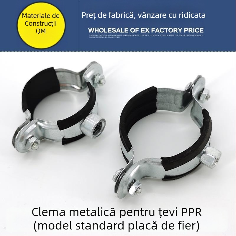 Cleme pentru țevi din oțel zincat, bandă 25 PPR, pentru alimentare cu apă 32, țeavă de apă 40, clemă pentru țevi 50, colier metalic întărit pentru țevi