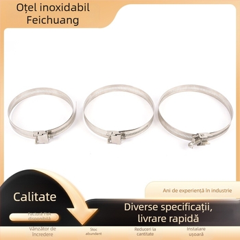 Colier pentru țevi din oțel inoxidabil 304, întărit, cu izolație lărgită, prindere cu eliberare rapidă, pentru conducte suspendate, lățime 18,5 cm