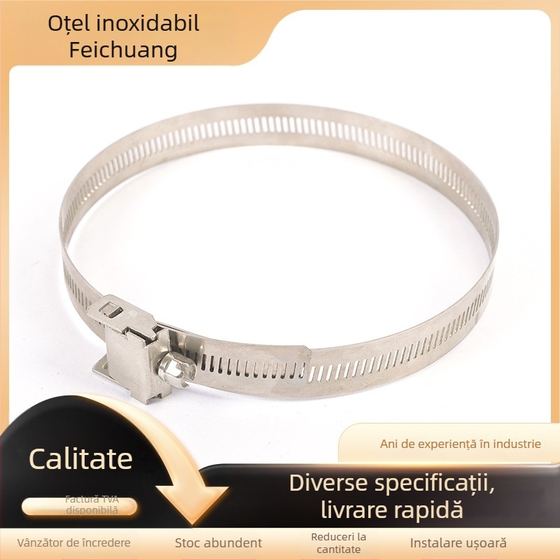 Colier pentru țevi din oțel inoxidabil 304, întărit, cu izolație lărgită, prindere cu eliberare rapidă, pentru conducte suspendate, lățime 18,5 cm