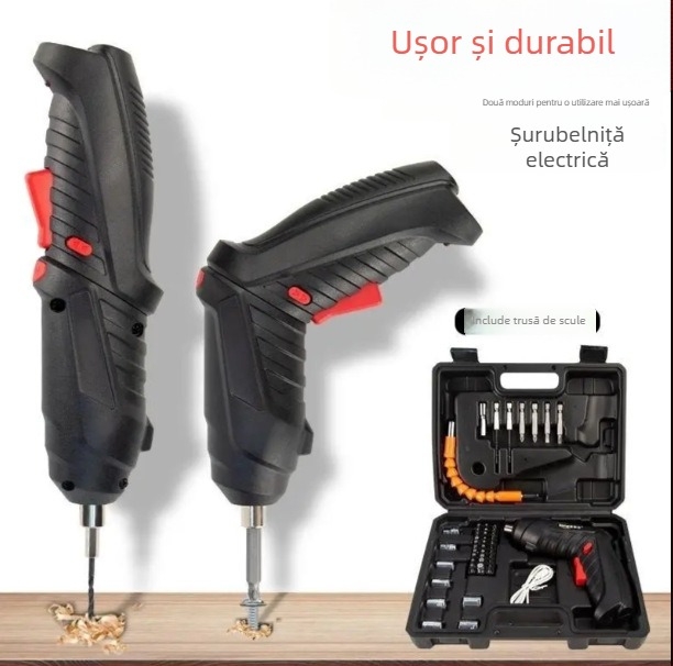 Set de șurubelnițe electrice, multifuncțional, reîncărcabil, compact pentru uz casnic, șurubelniță mini cu baterie Li-ion