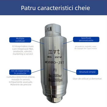 Duză rotativă Devil pentru curățare cu presiune înaltă – curățare industrială a suprafețelor, îndepărtarea ruginii și a vopselei