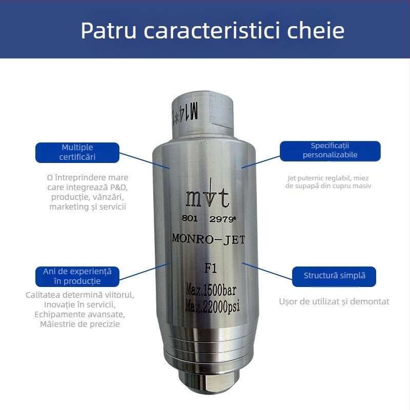 Duză rotativă Devil pentru curățare cu presiune înaltă – curățare industrială a suprafețelor, îndepărtarea ruginii și a vopselei