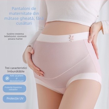 Lenjerie intimă de maternitate pentru femei, talie înaltă, foarte elastică, din nylon, căptușeală de bumbac în zona inghinală, antibacteriană, cu prelungire a zonei inghinale, potrivită pentru toate etapele sarcinii