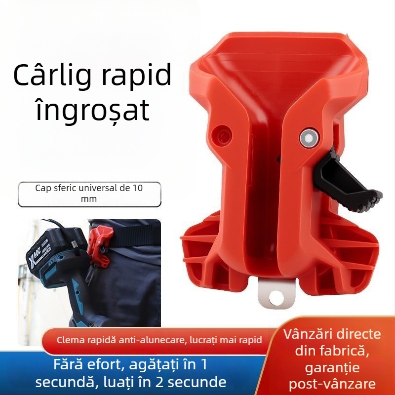 Centură pentru electrician cu spațiu de depozitare portabil pentru unelte, fixare rapidă la talie, suport metalic