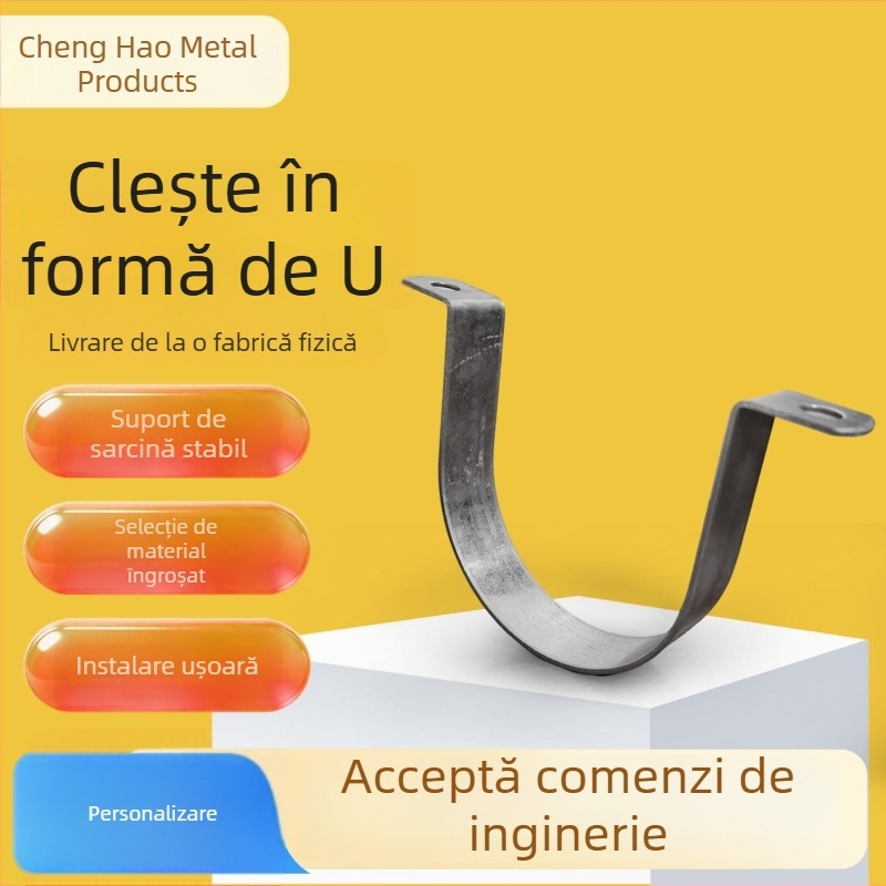 Colier galvanizat pentru țevi și poduri, clemă în formă de U pentru fixare și poziționare, 50–315 mm, Cheng Hao