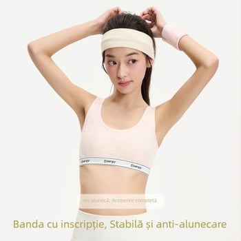 Sutien sport fără fir, cupe fixe, respirabil și confortabil