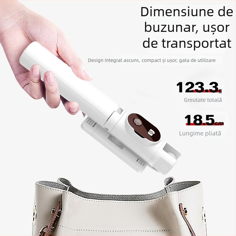 P20 Bluetooth Selfie Stick cu suport integrat pentru telefon, trepied de birou pentru transmisiuni live și filmări scurte