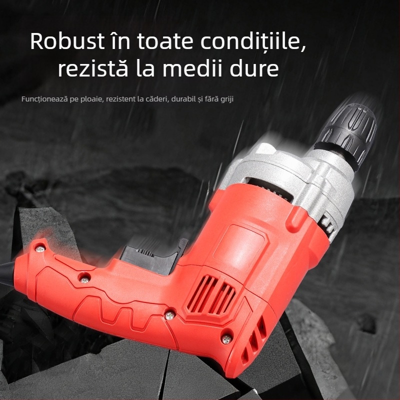 Bormașină cu priză, mâner tip pistol, funcție impact, bormașină electrică multifuncțională pentru lemn, metal și beton