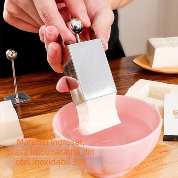 Cuțit pentru tofu cu design crizantemă pentru tăierea florilor și răzuirea tofu, oțel inoxidabil 304, ustensilă de bucătărie