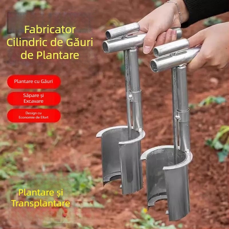 Transplantator pentru răsaduri, unealtă pentru săpat găuri și mutare de pământ, pentru transplantarea porumbului, pepenilor și legumelor