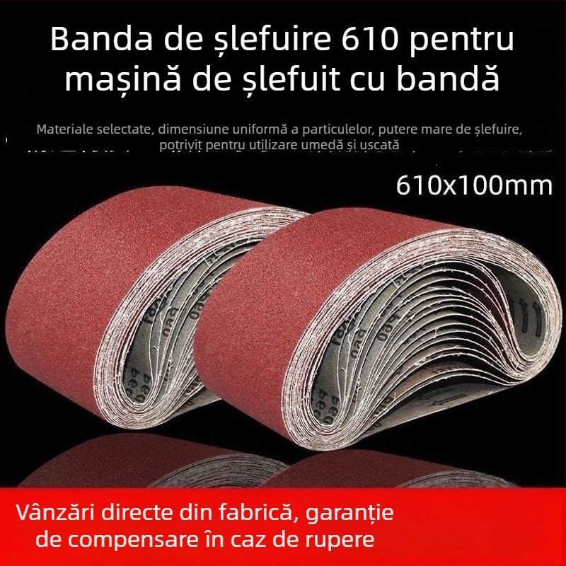 Bandă de șlefuire 610x100 pentru polizor cu bandă – Șlefuire lemn și metal, rezistentă la uzură