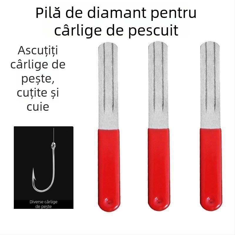 Aparat diamant pentru ascuirea cârtilor – pilă și piatră de ascuțit pentru cârlige și năluci