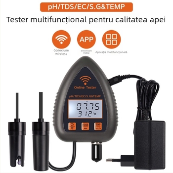 Monitor de calitate a apei 5-în-1 cu WiFi și Bluetooth, pH, TDS, EC, SG și temperatură