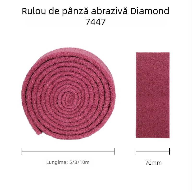 Rolă Emery pentru curățarea vaselor din oțel inoxidabil și a ustensilelor de bucătărie, lățime 70 mm, roșu