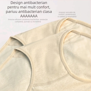 Chiloți pentru femei din bumbac, talie înaltă, crotch de 19 cm, model 3D gravat, respirabili, antibacterieni, mărime mare
