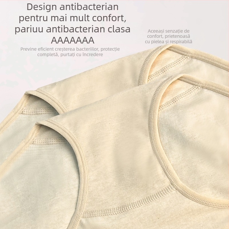 Chiloți pentru femei din bumbac, talie înaltă, crotch de 19 cm, model 3D gravat, respirabili, antibacterieni, mărime mare