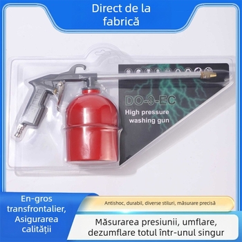 Pistol de curățare dual: apă și aer, cu pulverizator, pentru spălarea mașinii și curățarea motorului cu aer comprimat la presiune înaltă