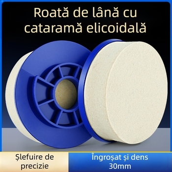 Roată de polizare din lână și felt îngroșat pentru marmură, piatră, metal, sticlă și oțel inoxidabil – disc cu finisaj oglindă