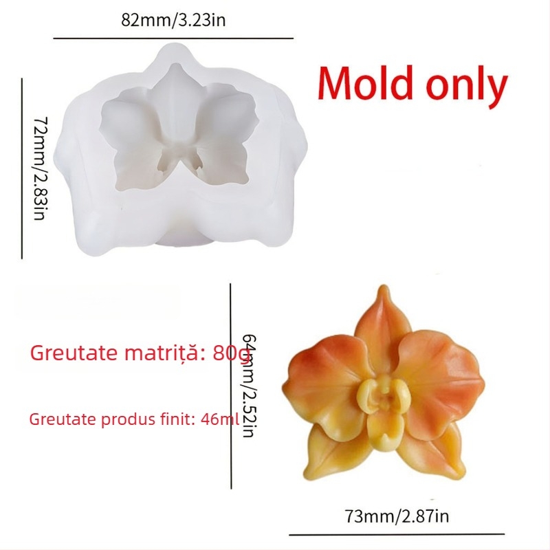 Forma din silicon pentru flori în formă de stea 3D — Phalaenopsis orchidă și floarea-soarelui, pentru decorarea prăjiturilor cu mousse – DIY