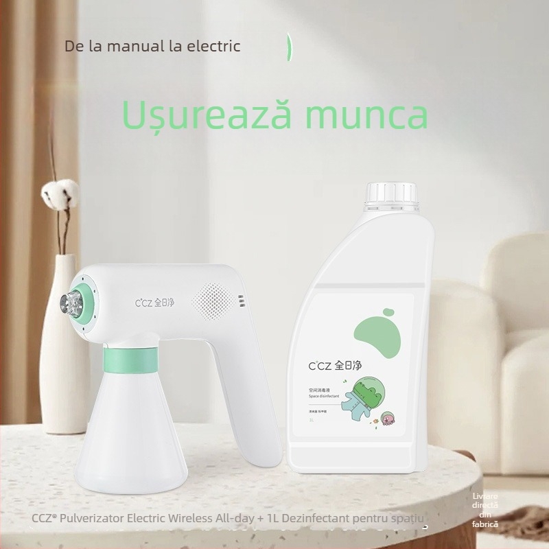 CCZ Pulverizator electric pentru dezinfecție, uz casnic, cu lichid de purificare a aerului interior pe bază de acid hipocloros
