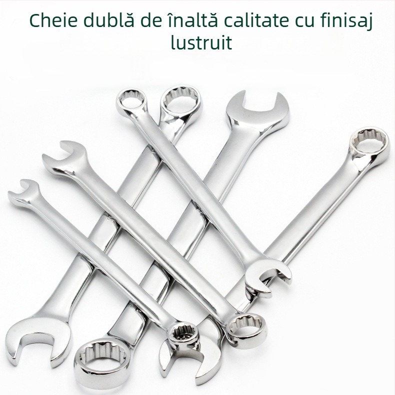 Cheie manuală cu deschidere dublă, 12 mm, oțel, pentru reparații auto, cheie cu clichet