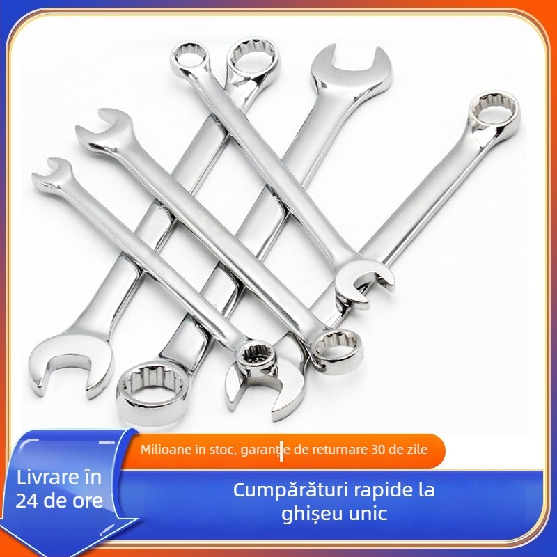 Cheie manuală cu deschidere dublă, 12 mm, oțel, pentru reparații auto, cheie cu clichet