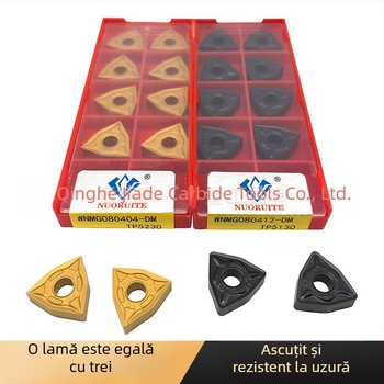Inserție CNC pentru strung cu formă de piersică WNMG080404-DM pentru prelucrarea oțelului și a oțelului inoxidabil