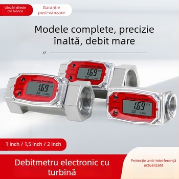 Fluxmetru turbină electronic de înaltă precizie, din oțel inoxidabil, pentru motorină, benzină, apă și alte lichide