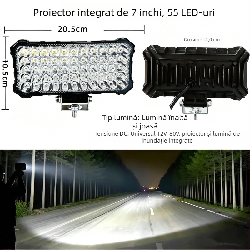 Spot LED pentru camioane, înaltă luminozitate, far de mers înapoi, lampă waterproof ultraluminoasă pentru echipamente de construcții, stivuitoare și excavatoare