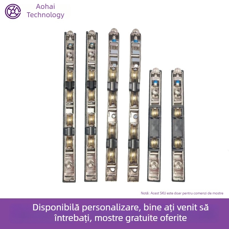 Rola pentru uși și ferestre cu șină, oțel inoxidabil 304, sarcină mare, silențioasă, model AH-01