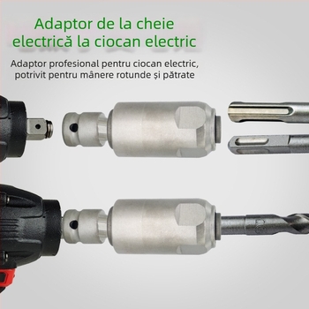 Adaptor de conversie 1/2 inch pentru ciocan cu impact către ciocan-bormașină — cap pătrat spre ax rotund, burghie și accesorii pentru șurubelniță electrică