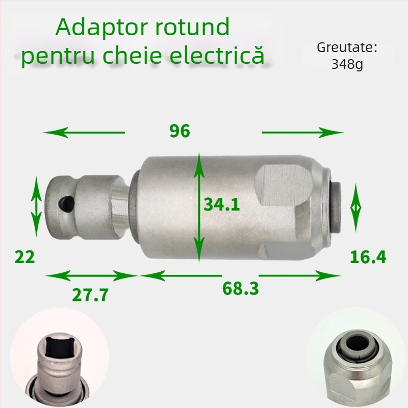 Adaptor de conversie 1/2 inch pentru ciocan cu impact către ciocan-bormașină — cap pătrat spre ax rotund, burghie și accesorii pentru șurubelniță electrică