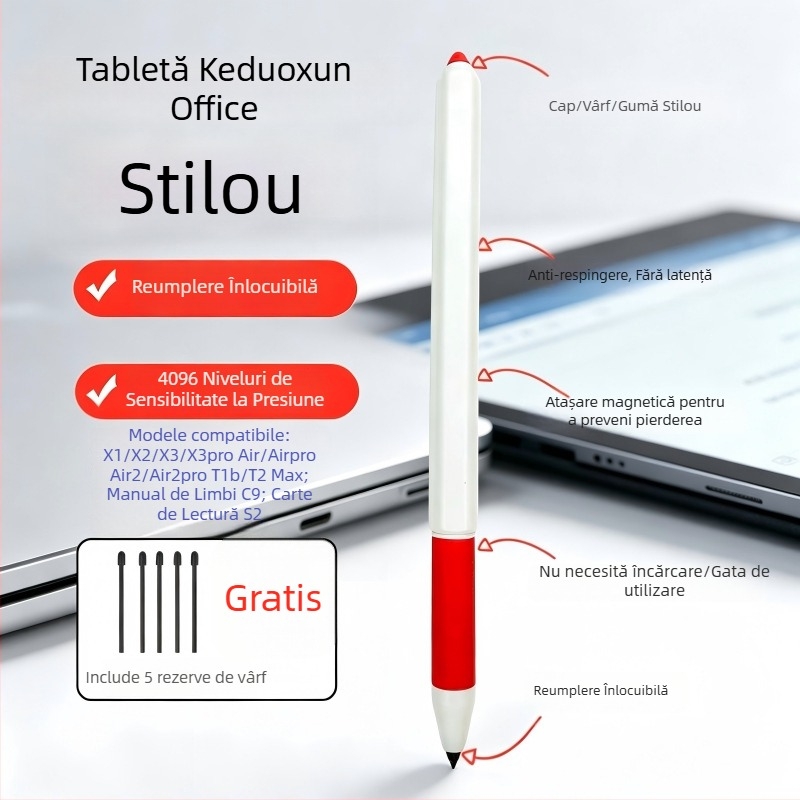 Stylus Xiaoyuan S2 cu atașament magnetic, compatibil cu S2 tabletă de învățare și Yuanfudao E1