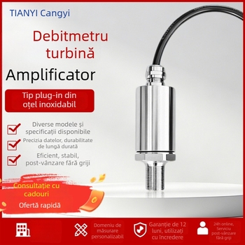 Cangyi Debitmetru de lichid cu turbină din oțel inoxidabil, amplificator de semnal, ieșire 4-20 mA, ieșire RS-485