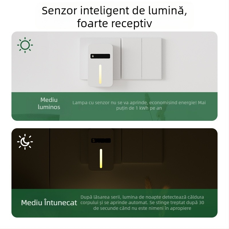 Lumina de noapte cu senzor de mișcare pentru dormitor și hol, iluminare ambientală pentru hol și scări