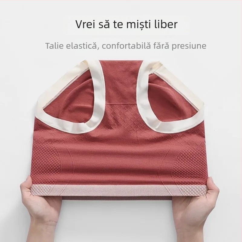 Chiloți pentru femei talie înaltă, fără cusături, care modelează corpul, cu control al abdomenului și ridicare a feselor, căptușeală din bumbac antibacteriană în zona inghinală.