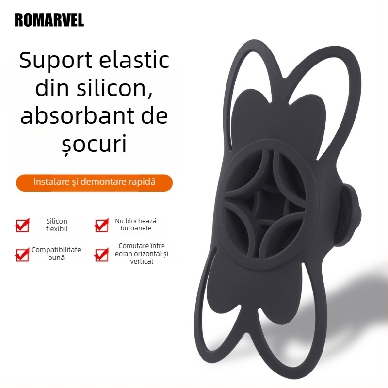 Lumaiwei Suport pentru telefon din silicon cu eliberare rapidă pentru navigare pe biciclete de drum și biciclete electrice — universal, antișoc