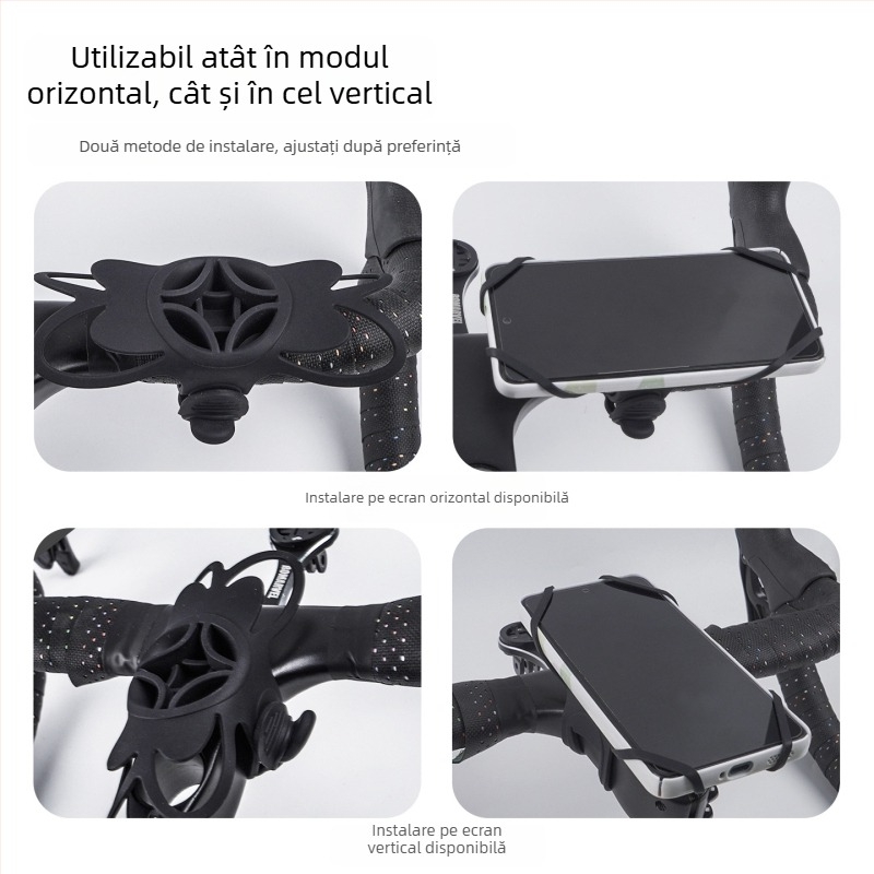 Lumaiwei Suport pentru telefon din silicon cu eliberare rapidă pentru navigare pe biciclete de drum și biciclete electrice — universal, antișoc