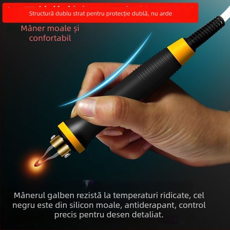 Pistol electric de pyrogravură, temperatură reglabilă, pentru lemn și dovleci