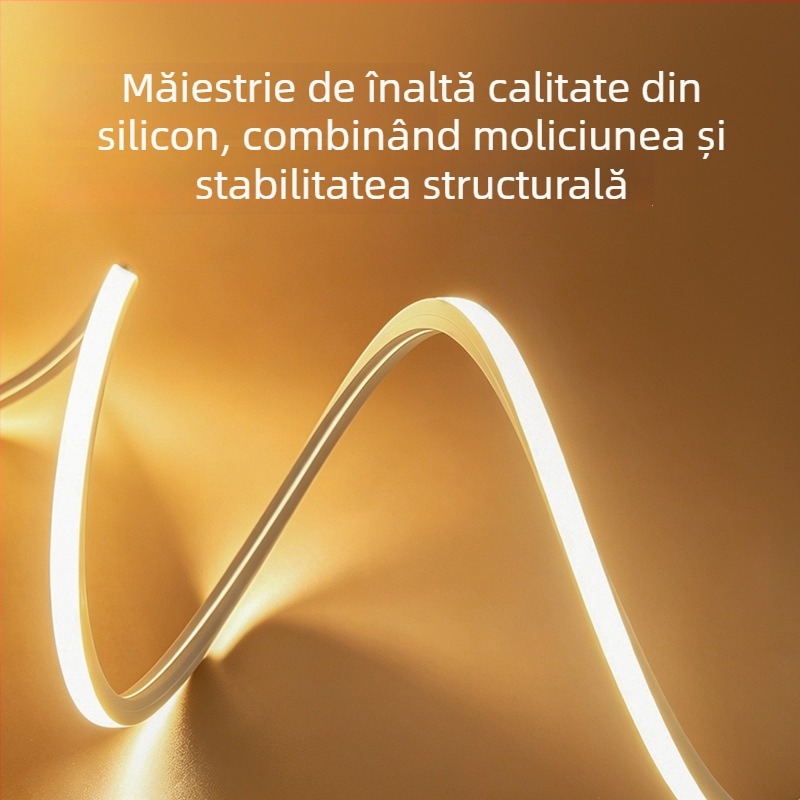 Bandă LED flexibilă din silicon pentru iluminare liniară, cu canal de aluminiu, montaj în sufragerie, luminozitate ridicată